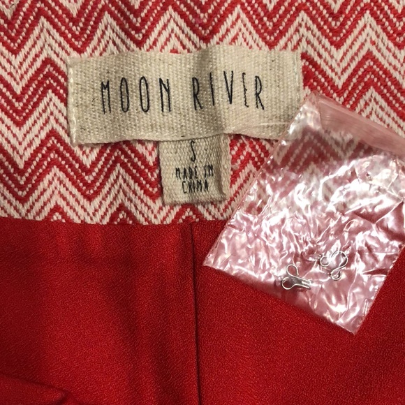 Moon River Chevron Fringe Red White Vintage Style Shorts Small NWOT - Picture 5 of 6